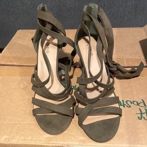 Torrid olive green tie up heels